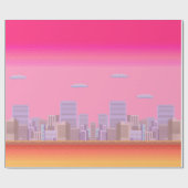 8-Bit-Skyline Geschenkpapier (Flach)