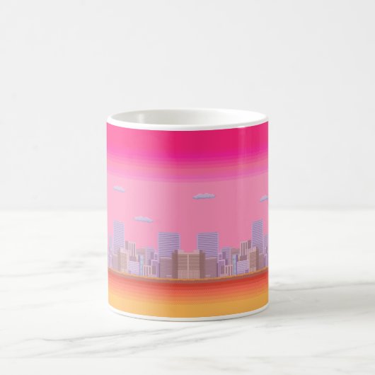 8-Bit-Skyline Kaffeetasse (Mittel)