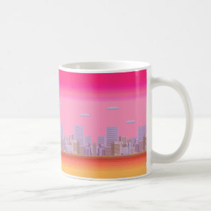 8-Bit-Skyline Kaffeetasse