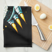 8-Bit Space Sushi Adventure - Retro Pixel Art Geschirrtuch (Viertel Falte)