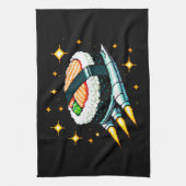 8-Bit Space Sushi Adventure - Retro Pixel Art Geschirrtuch (Vertikal)