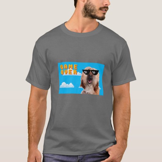 8-Bit-Spiel über afghanisches Hund 2 T-Shirt (Vorderseite)