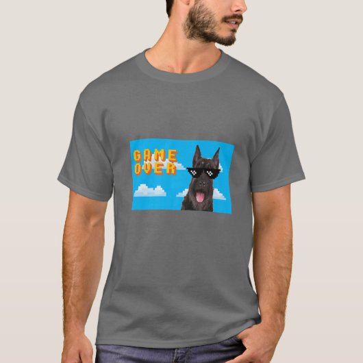 8-Bit-Spiel über den Riesenschnauzer T-Shirt (Vorderseite)
