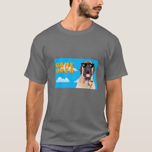 8-Bit-Spiel über Mastiff T-Shirt (Vorderseite)