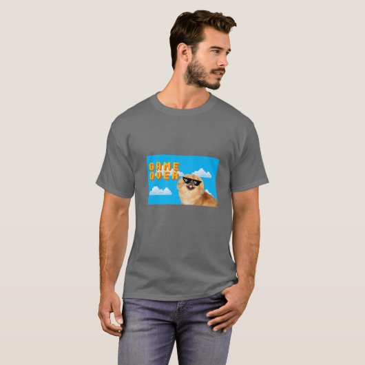 8-Bit-Spiel über Pekingese T-Shirt (Vorne ganz)