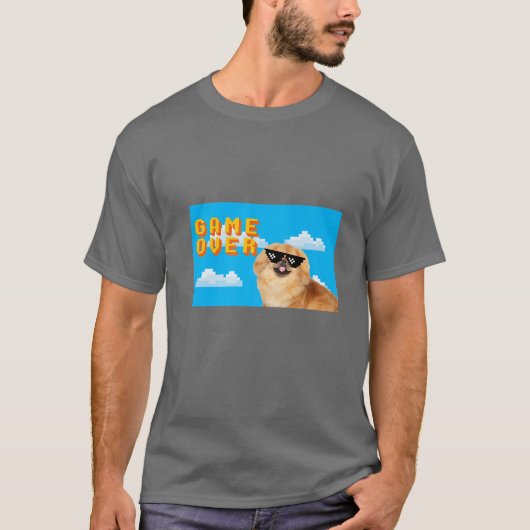8-Bit-Spiel über Pekingese T-Shirt (Vorderseite)