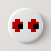 8 Bit Spooky Red Eyes Button (Vorderseite)