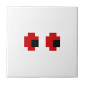 8 Bit Spooky Red Eyes Fliese (Vorderseite)