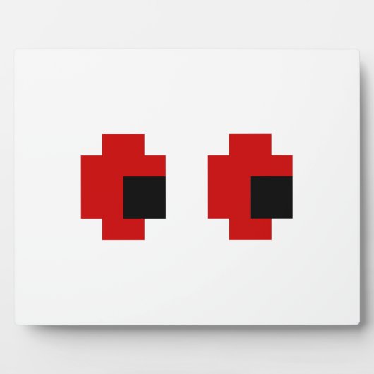 8 Bit Spooky Red Eyes Fotoplatte (Vorderseite)