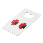 8 Bit Spooky Red Eyes Geldbeutel Flaschenöffner (Vorderseite Schrägansicht)