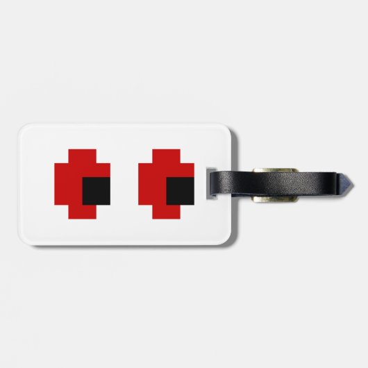 8 Bit Spooky Red Eyes Gepäckanhänger (Rückseite horizontal)