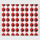 8 Bit Spooky Red Eyes Geschenkpapier (Flach)