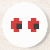 8 Bit Spooky Red Eyes Getränkeuntersetzer (Vorne)