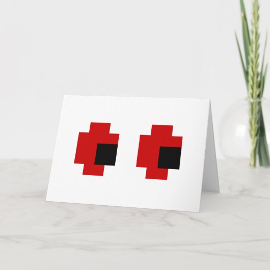 8 Bit Spooky Red Eyes Halloween Card Karte (Vorderseite)