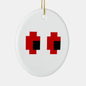 8 Bit Spooky Red Eyes Keramikornament (Rechts)