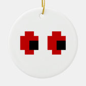 8 Bit Spooky Red Eyes Keramikornament (Vorne)