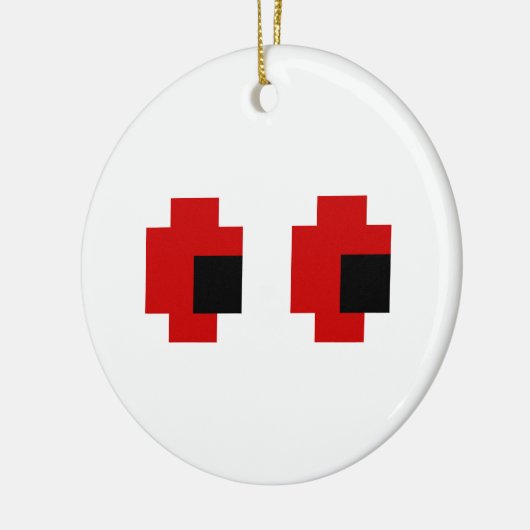 8 Bit Spooky Red Eyes Keramikornament (Links)