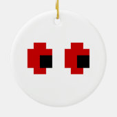 8 Bit Spooky Red Eyes Keramikornament (Hinten)