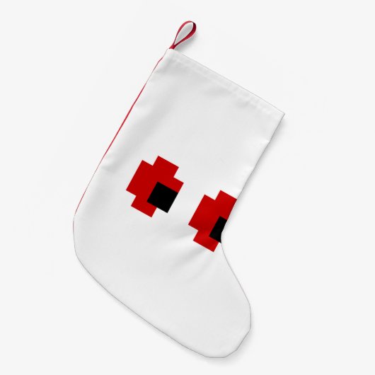 8 Bit Spooky Red Eyes Kleiner Weihnachtsstrumpf (Vorderansicht (hängend))