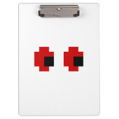 8 Bit Spooky Red Eyes Klemmbrett (Vorderseite)