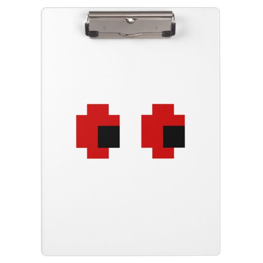 8 Bit Spooky Red Eyes Klemmbrett (Vorderseite)
