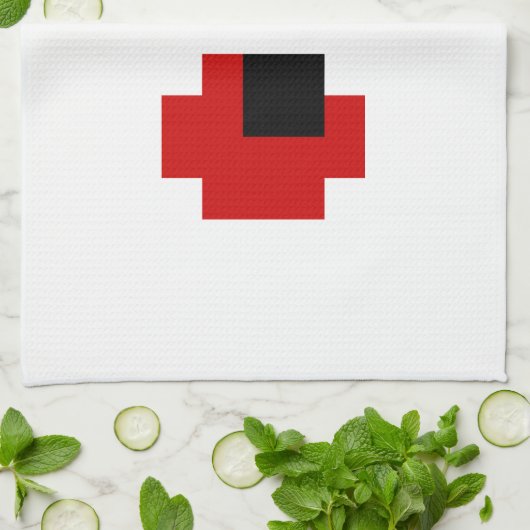 8 Bit Spooky Red Eyes Küchentuch (Gefaltet)