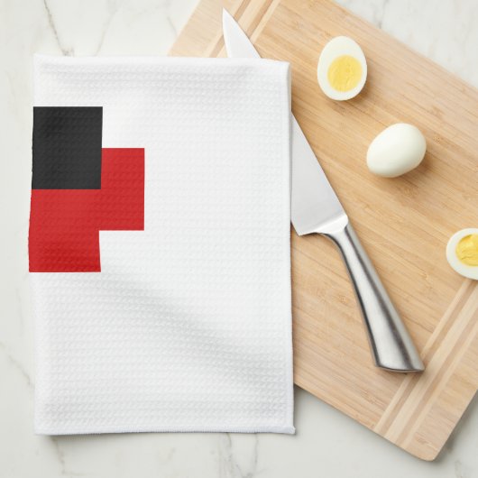 8 Bit Spooky Red Eyes Küchentuch (Viertel Falte)