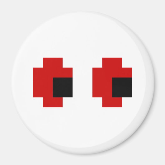 8 Bit Spooky Red Eyes Magnet (Vorne)