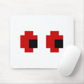 8 Bit Spooky Red Eyes Mousepad (Mit Mouse)