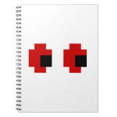 8 Bit Spooky Red Eyes Notizblock (Vorderseite)