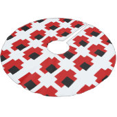 8 Bit Spooky Red Eyes Polyester Weihnachtsbaumdecke (Schrägansicht)