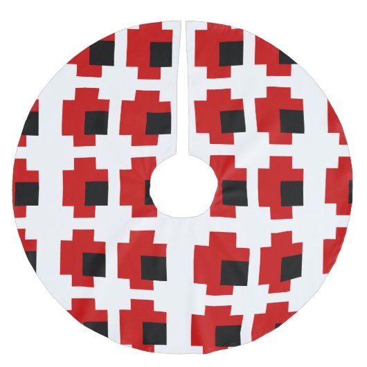 8 Bit Spooky Red Eyes Polyester Weihnachtsbaumdecke (Vorderseite)