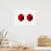 8 Bit Spooky Red Eyes Poster (Küche)