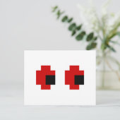 8 Bit Spooky Red Eyes Postkarte (Stehend Vorderseite)