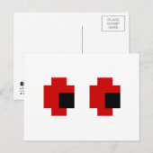 8 Bit Spooky Red Eyes Postkarte (Vorne/Hinten)
