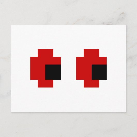 8 Bit Spooky Red Eyes Postkarte (Vorderseite)