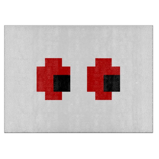 8 Bit Spooky Red Eyes Schneidebrett (Vorderseite)