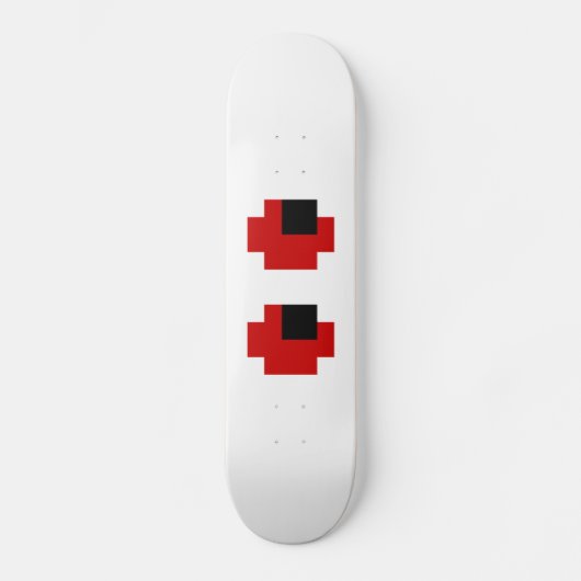 8 Bit Spooky Red Eyes Skateboard (Vorderseite)