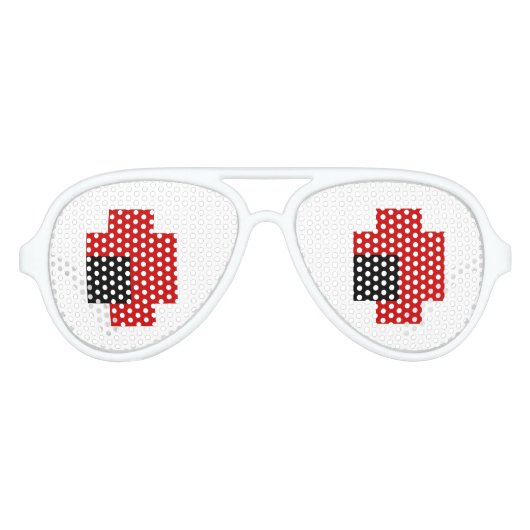 8 Bit Spooky Red Eyes Sonnenbrille (Vorderseite)