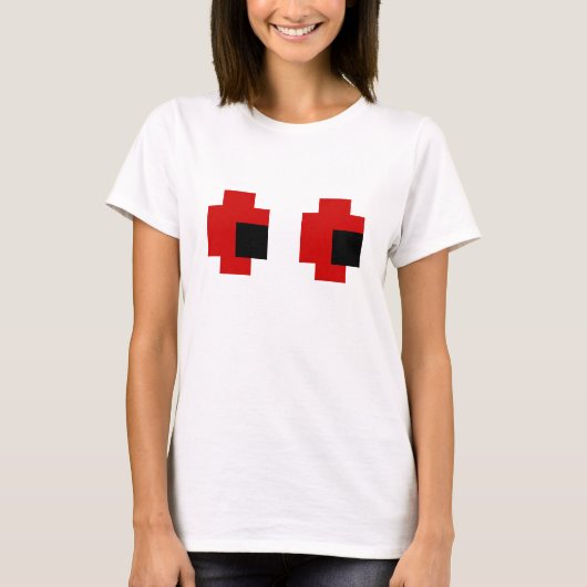 8 Bit Spooky Red Eyes T-Shirt (Vorderseite)