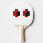 8 Bit Spooky Red Eyes Tischtennis Schläger (Vorderseite)