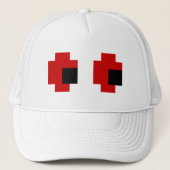 8 Bit Spooky Red Eyes Truckerkappe (Vorderseite)