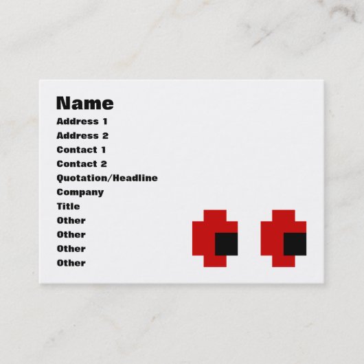 8 Bit Spooky Red Eyes Visitenkarte (Vorderseite)