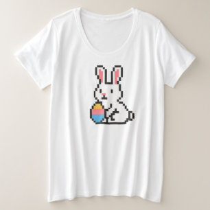 8 Bit süßer Oster-Hase Große Größe T-Shirt