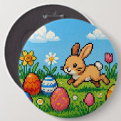 8-Bit süßer Osterhase/Hase Button (Vorne & Hinten)