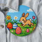 8-Bit süßer Osterhase/Hase Button (Beispiel)