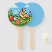 8-Bit süßer Osterhase/Kaninchen Fächer (Vorne und Hinten)