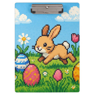 8-Bit süßer Osterhase/Kaninchen  Klemmbrett