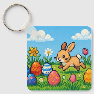 8-Bit süßer Osterhase/Kaninchen Schlüsselanhänger
