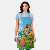 8-Bit süßer Osterhase/Kaninchen Schürze (Getragen)
